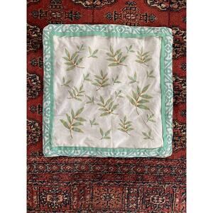 Waverly Foliage Pattern Embroidered 15” Square Pillow Cover